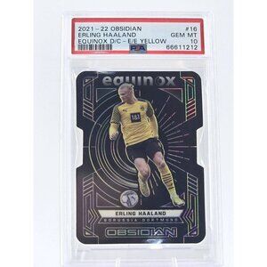 ERLING HAALAND 2021 PANINI OBSIDIAN EQUINOX Yellow /10 Gem Mint 10 World Cup